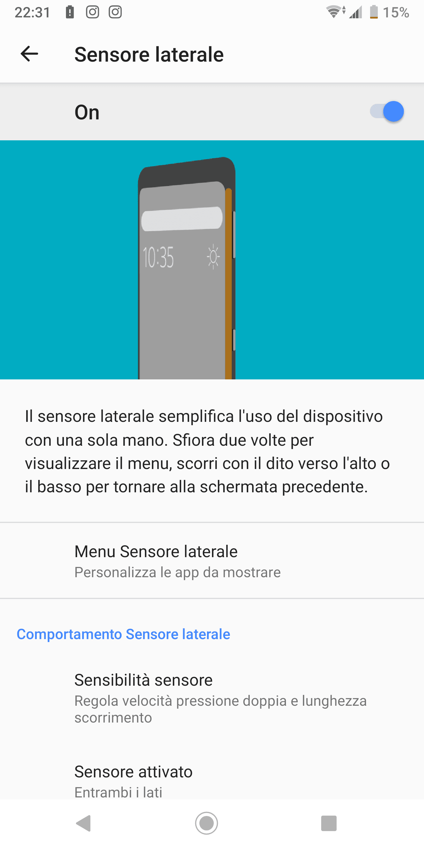 sensore laterale 2 Xperia XZ3