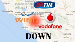 tim, wind, fastweb down