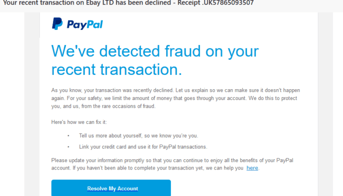 truffa paypal