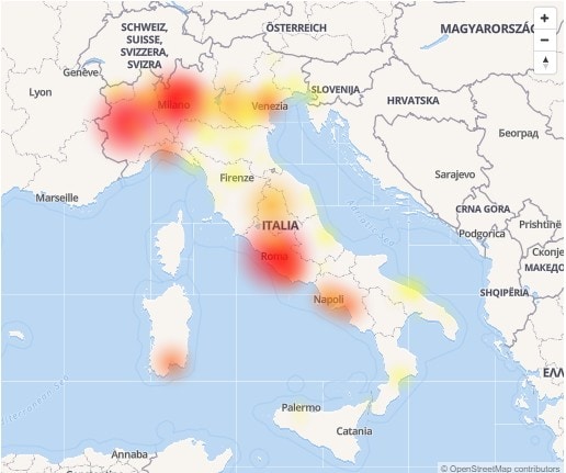 vodafone down 29 ottobre 2018 mappa interruzioni