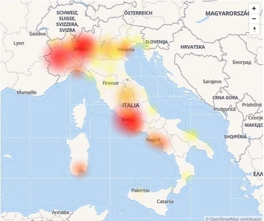 vodafone down 29 ottobre 2018 mappa interruzioni
