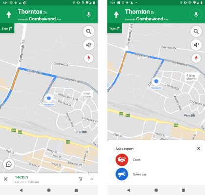 Google Maps Android aggiornamento autovelox