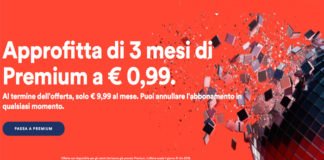 Spotify premium, 3 mesi a 0.99 euro