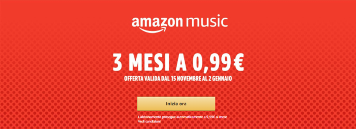 offerta Amazon Music Unlimited