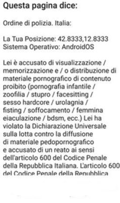 truffa Android pornografia