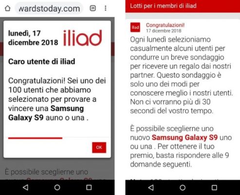 SMS truffa iliad