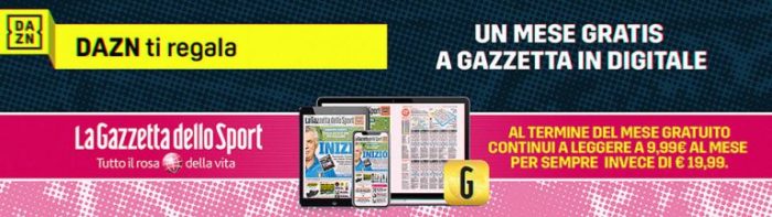 dazn coupon gazzetta Gold