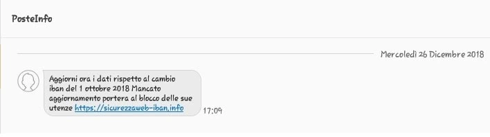 truffa PostePay SMS