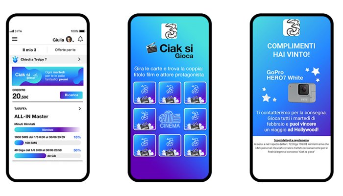 Tre Italia lancia il concorso Ciak Si Gioca