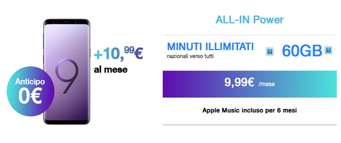 Samsung Galaxy S9 a soli 299 euro