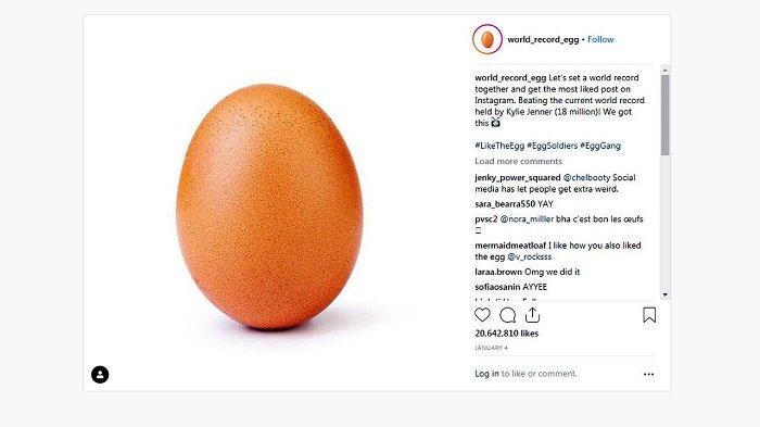 Instagram: molte aziende vorrebbero sfruttare l’uovo con 52 milioni di ...