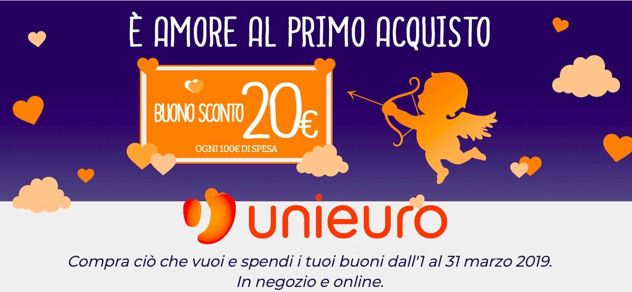 Unieuro è impazzito: 20 euro in regalo ogni 100 euro di spesa