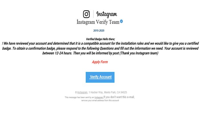 Instagram, account rubati con questo messaggio