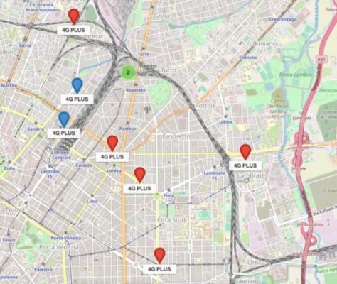 Iliad mappa antenne Milano