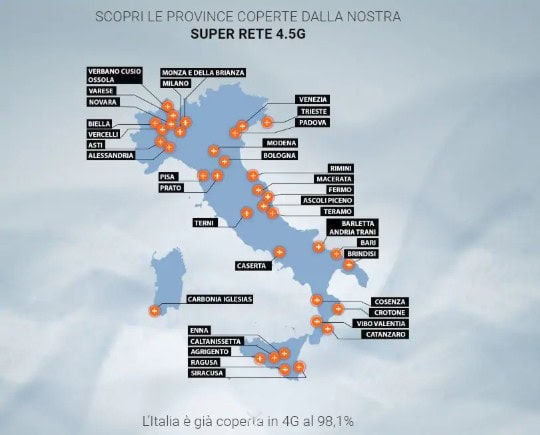 copertura super rete Wind Tre