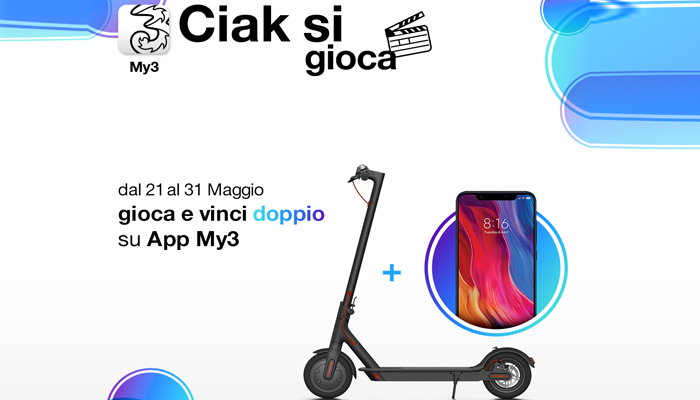 Wind Tre Italia con “Ciak Si Gioca” sull’App My3 mette in palio tanti premi Xiaomi