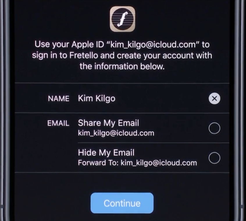 sign in with apple