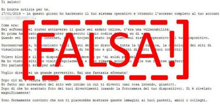 Spam, nuove mail truffa chiedono riscatto ai danni degli italiani