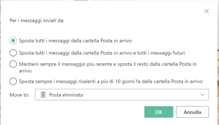 pulire casella email outlook