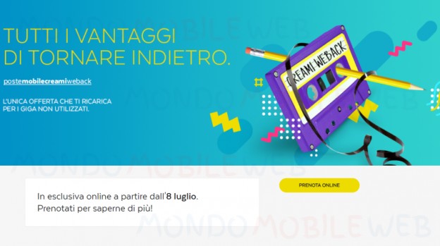 PosteMobile Creami WeBack prenotazione