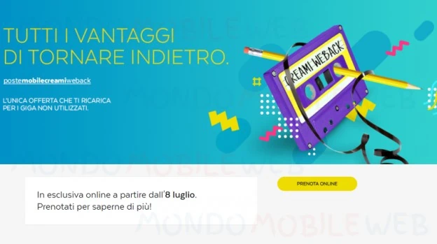 PosteMobile Creami WeBack prenotazione