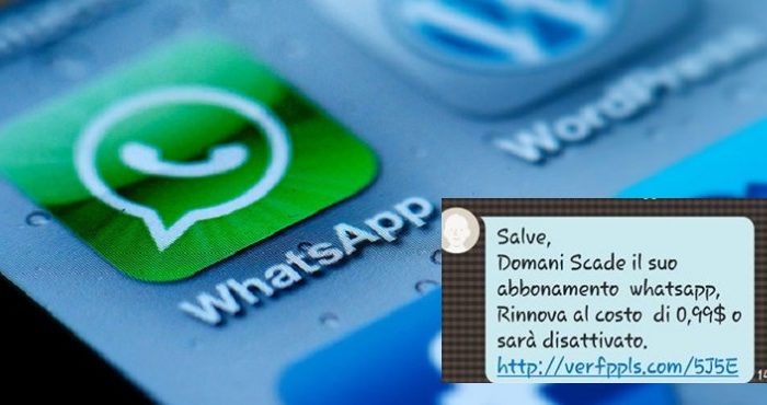 whatsapp truffa scadenza