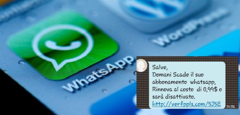 whatsapp truffa scadenza