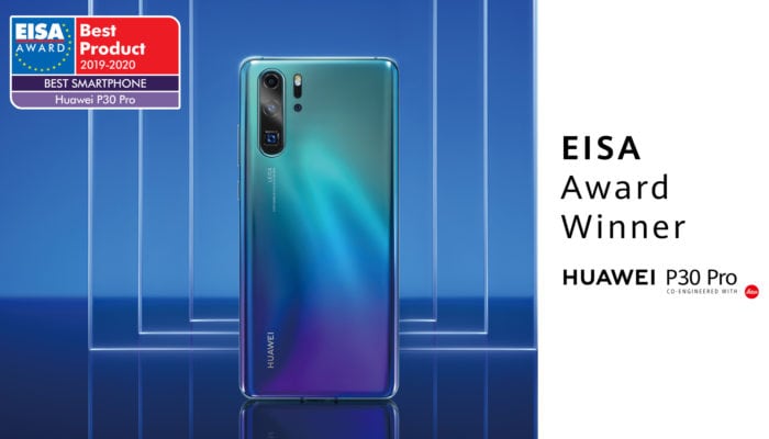 Huawei P30 Pro vince l'EISA “Best Smartphone of the Year”