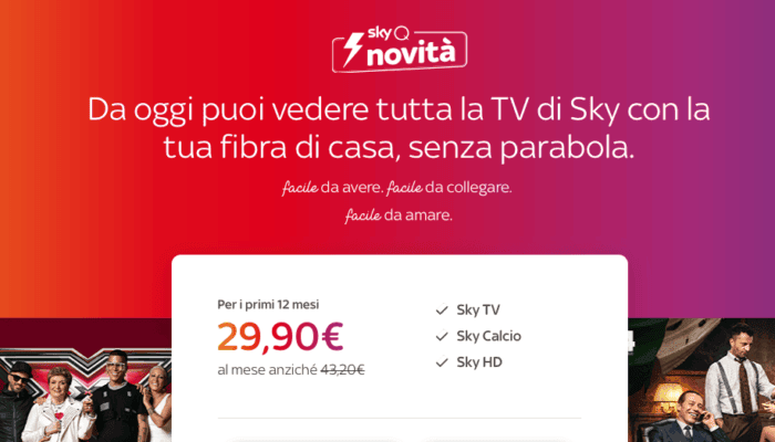 SKY Q anche con la fibra di casa vostra per arrivare ovunque