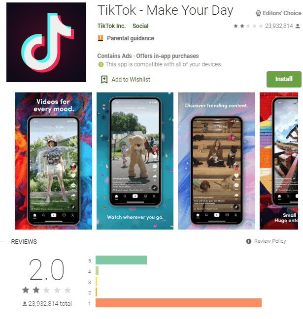 TikTok Rating