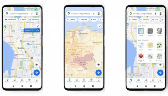 Google Maps: l'app si aggiorna per mostrare le zone colpite dal virus