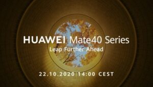 Huawei Mate 40 22 ottobre conferma debutto