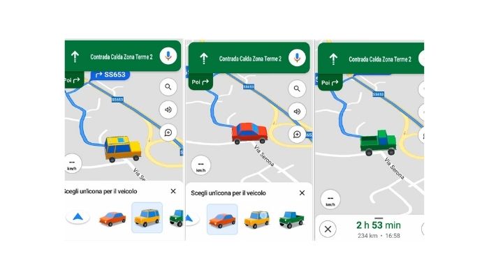 veicoli google maps
