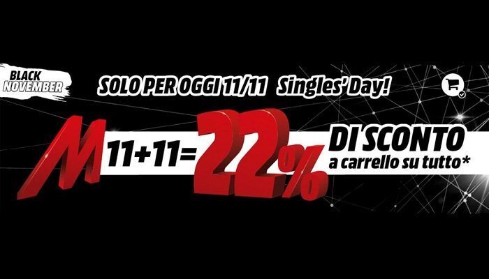 Unieuro MediaWorld offerte Singles' Day