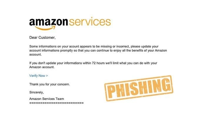 Amazon, phishing, Scam, email, truffe,