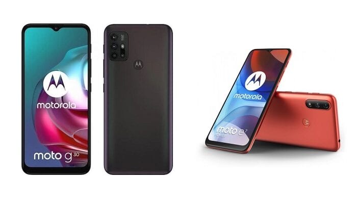 Motorola Moto E7 Power Moto G30 renders