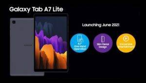 Samsung Galaxy Tab A7 Lite FCC specs