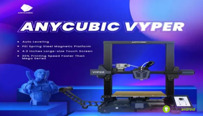 Anycubic Vyper: la stampante 3D FDM autolivellante in offerta per i primi 3.000 utenti