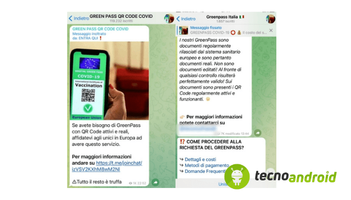 green-pass-messaggi-canali-telegram
