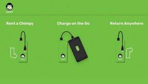 Chimpy, powerbank, smartphone,