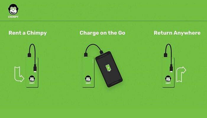 Chimpy, powerbank, smartphone,