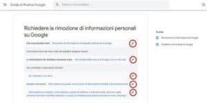 google informazioni personali