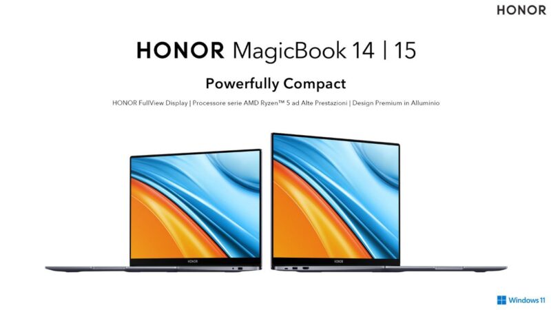 Honor lancia la serie MagicBook con AMD Ryzen 5 5500U