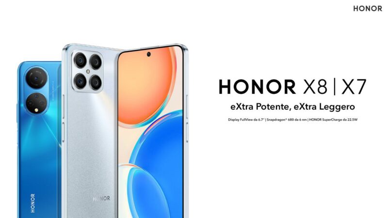Honor lancia la Serie X in Italia: ecco l'arrivo di Honor X7 e Honor X8