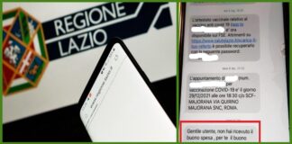 Regione Lazio continua la truffa dell’SMS