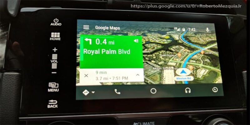 visualizzazione satellitare google maps android auto