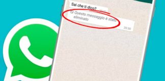 WhatsApp messaggi cancellati