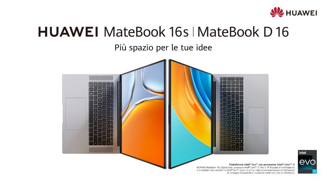 HUAWEI MateBook 16s e HUAWEI MateBook D 16 da oggi sono disponibili su Huawei Store