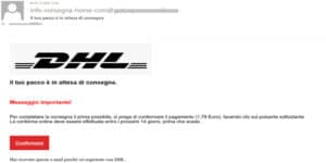 Spedizione false e mail scam