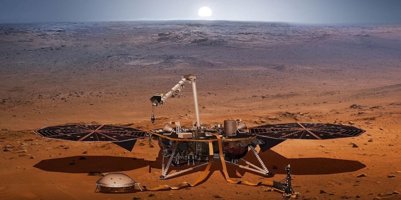 lander InSight che si trova su Marte